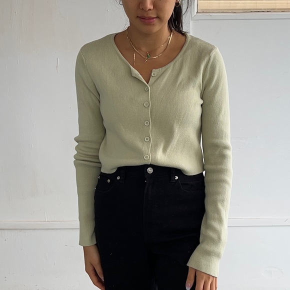 PRINCESS POLLY Green Michael Top Crop Cardigan - Picture 4 of 7